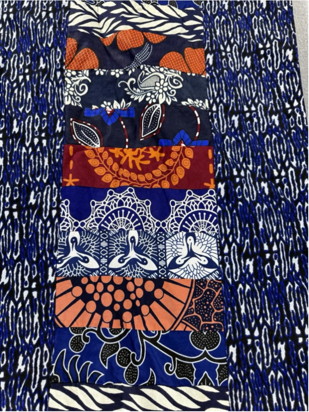 Ladella Patchwork Table Runner Boho Tribal Boho Decor 86x18 Blue Orange